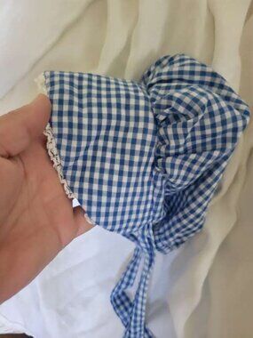 Vintage Heritage Americana Blue and White  Gingham Bonnet